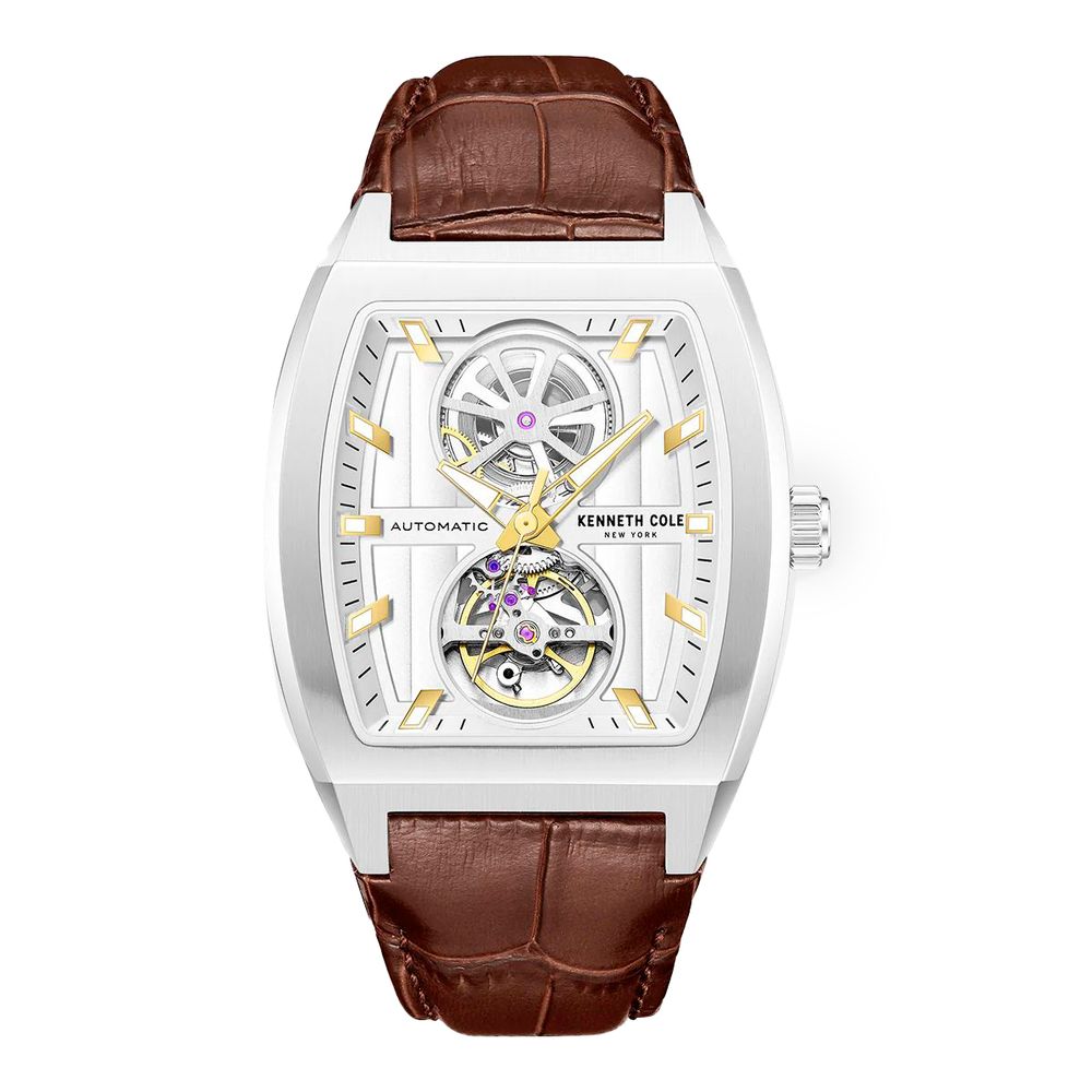 Kenneth Cole Men's Brown Leather Dress Watch with Automatic Movement