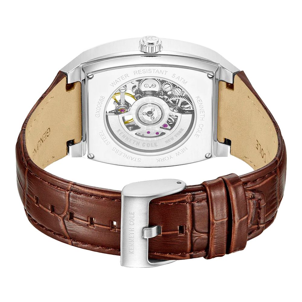 Kenneth Cole Men's Brown Leather Dress Watch with Automatic Movement