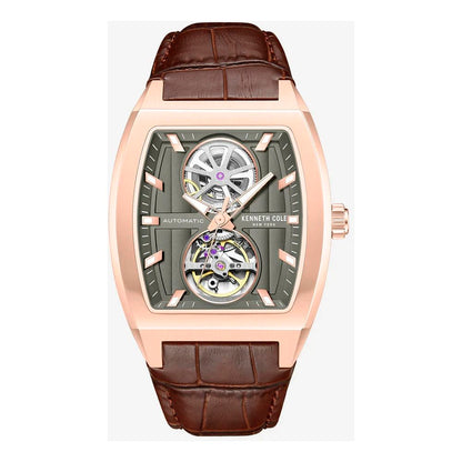 Kenneth Cole Men's Brown Leather Dress Watch with Grey Dial