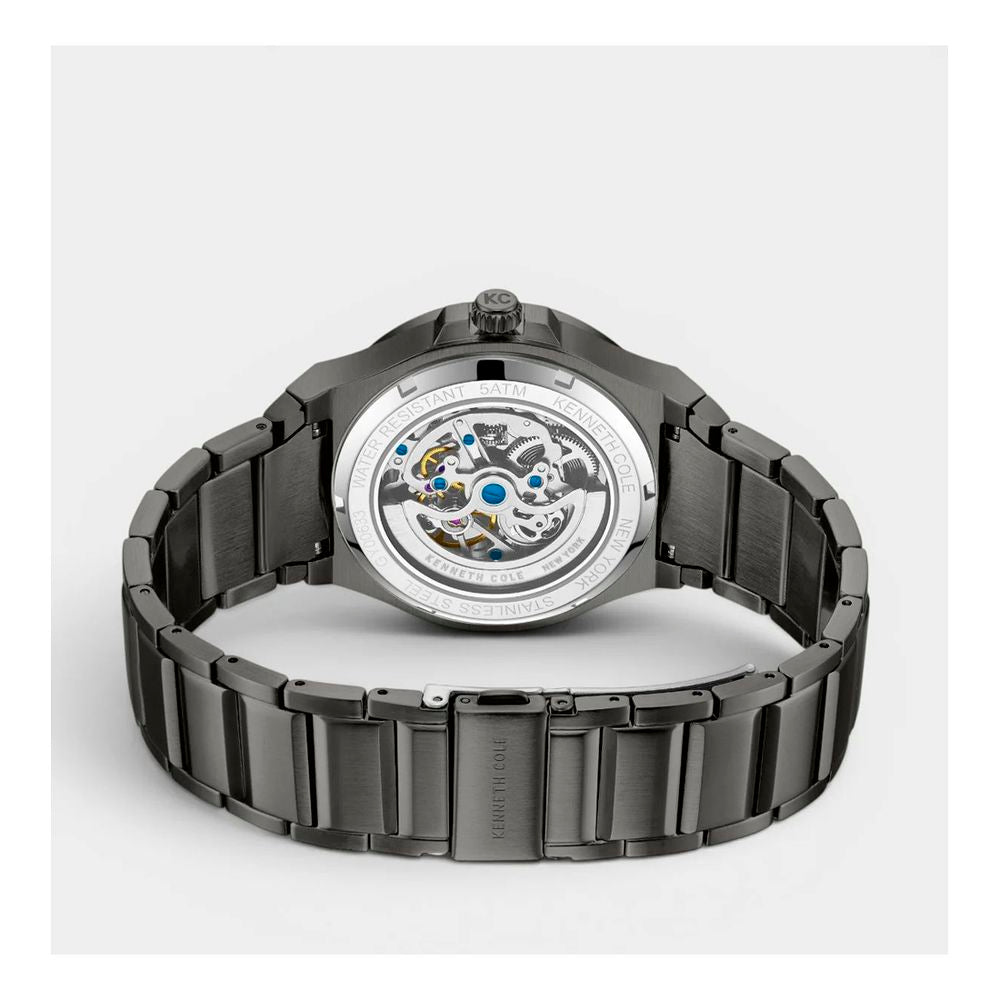 Kenneth Cole Men's Automatic Dress Watch, Grey Stainless Steel