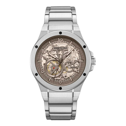 Kenneth Cole Men’s Stainless Steel Dress Watch, Grey Dial