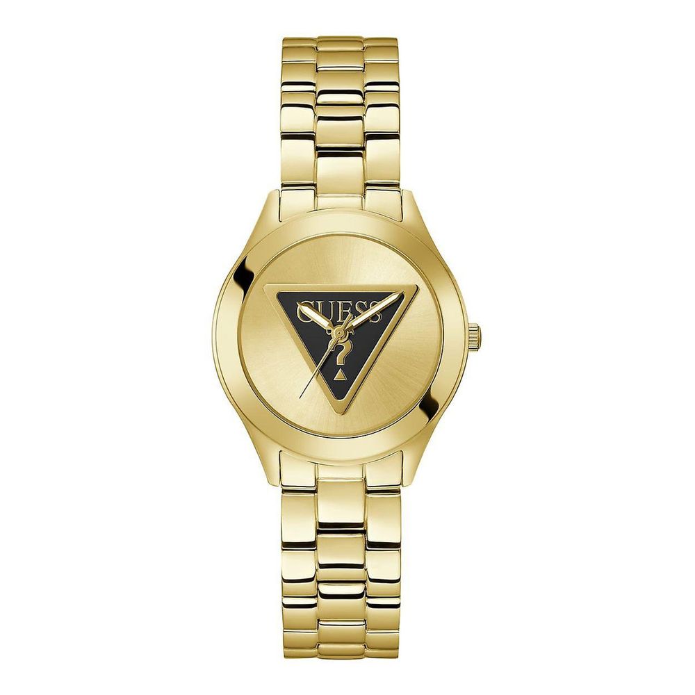 Guess Women’s Gold Stainless Steel Dress Watch with TRI PLAQUE