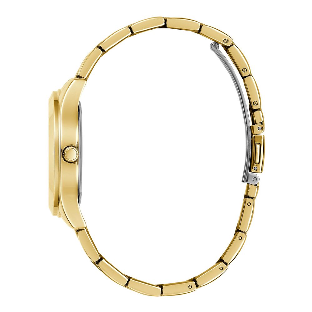 Guess Women’s Gold Stainless Steel Dress Watch with TRI PLAQUE