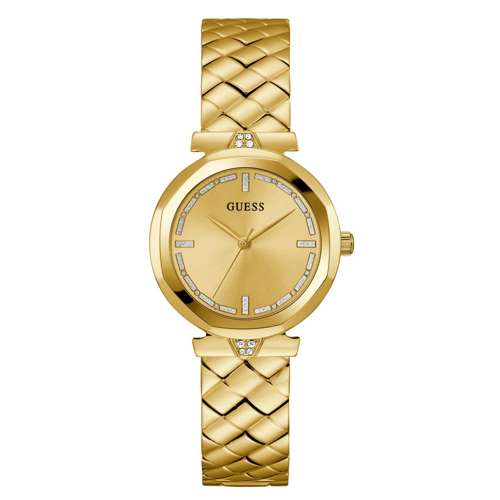Guess Women's Stainless Steel Gold Dress Watch with Rumor Function