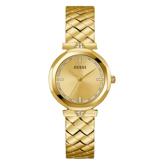 Guess Women's Stainless Steel Gold Dress Watch with Rumor Function