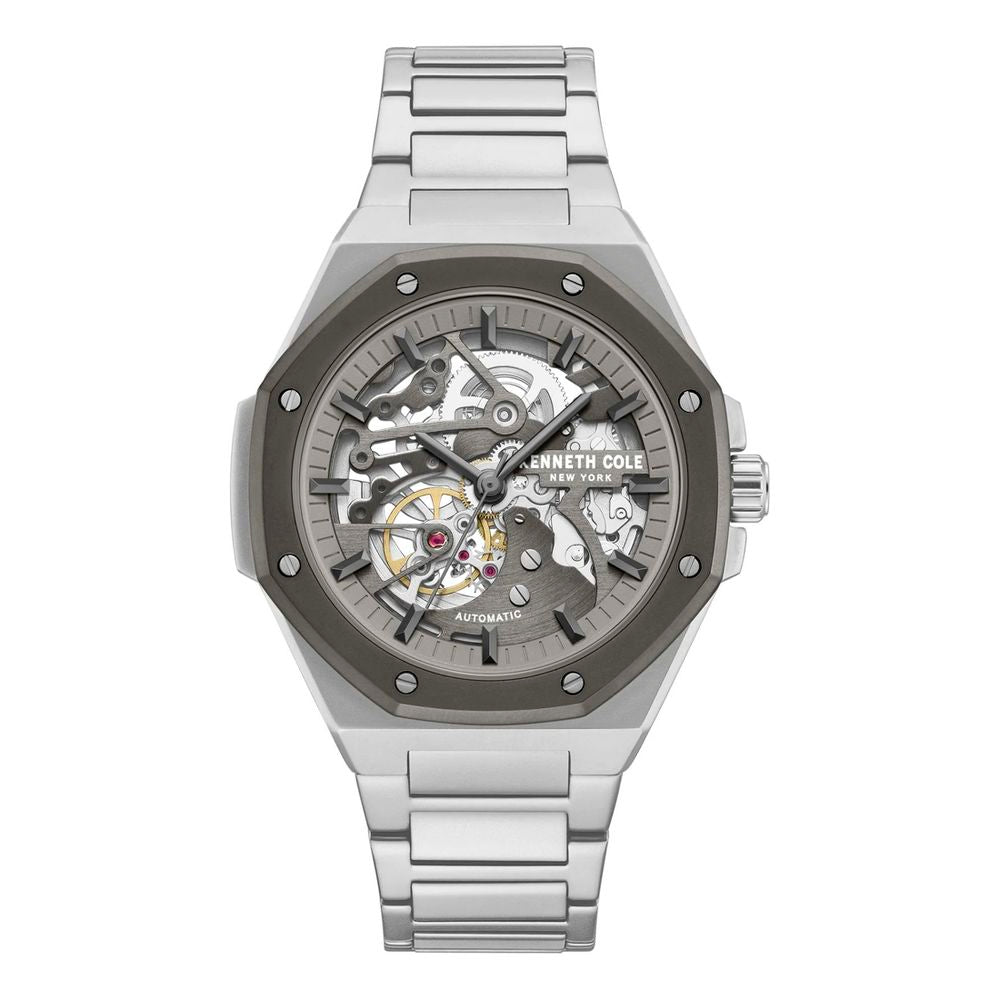 Kenneth Cole Men’s Automatic Dress Watch, Grey Stainless Steel