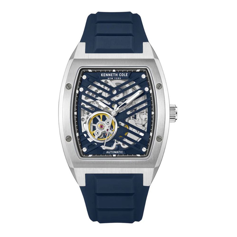 Kenneth Cole Men's Automatic Blue Silicone Bracelet Watch