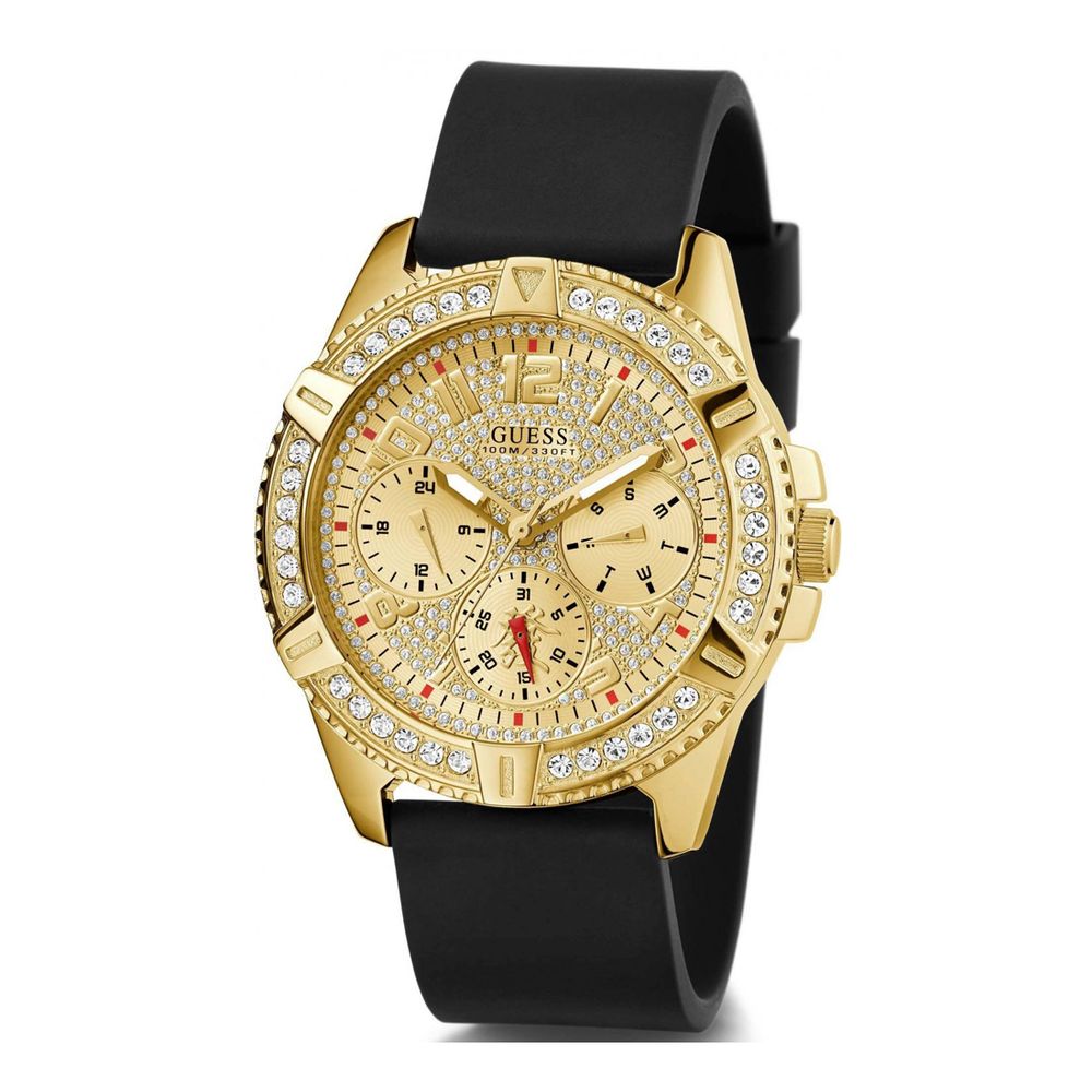Guess Men's Black Silicone Bracelet Watch with Multifunction Dial
