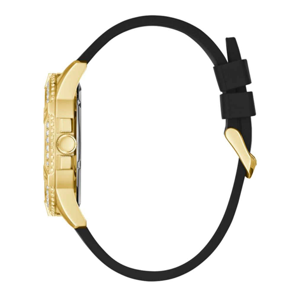 Guess Men's Black Silicone Bracelet Watch with Multifunction Dial