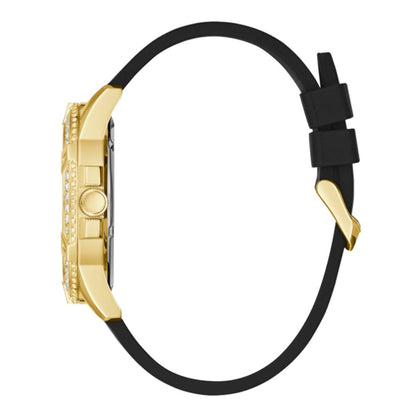 Guess Men's Black Silicone Bracelet Watch with Multifunction Dial
