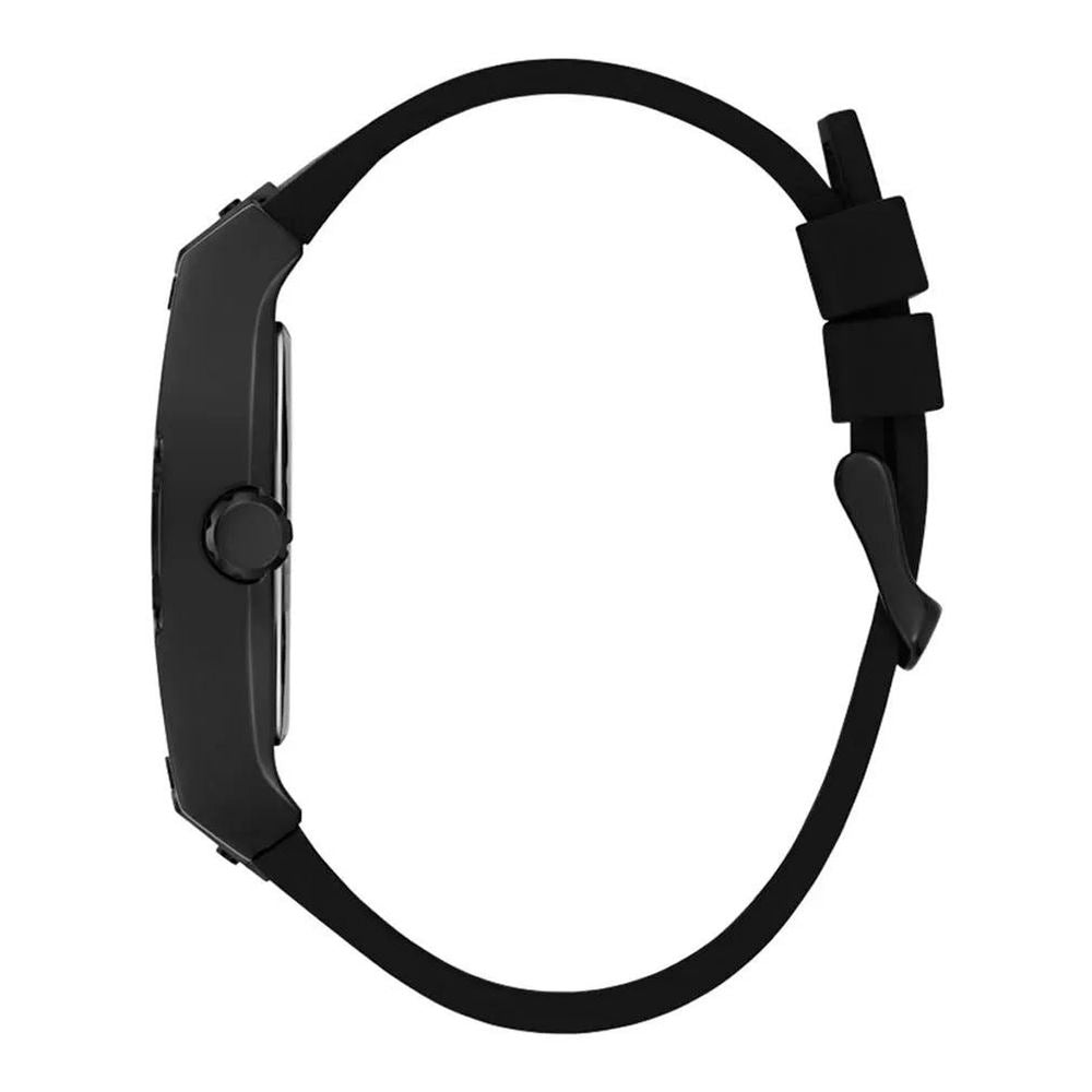 Guess Men's Quartz Dress Watch, Black Silicone Strap