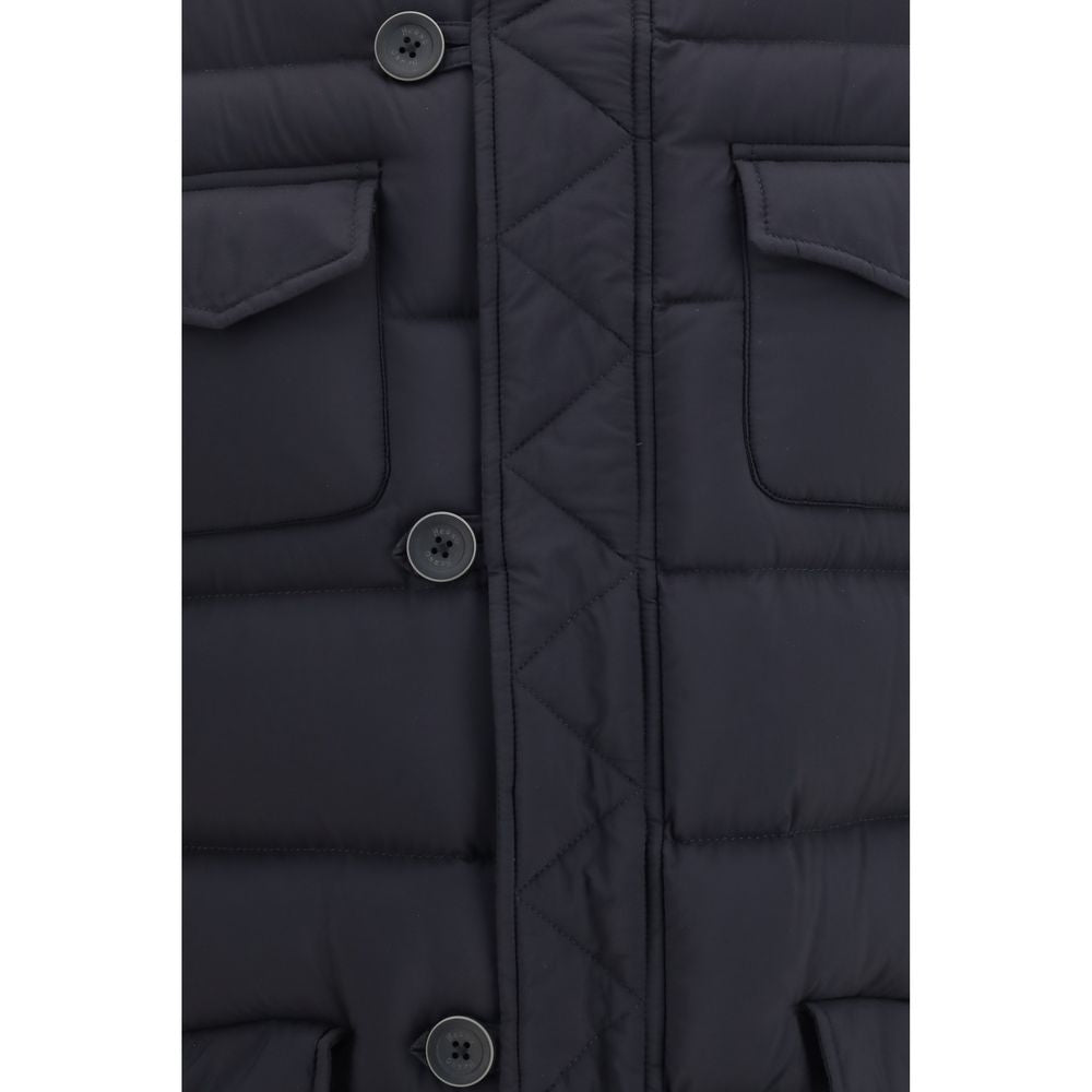 Herno Black Polyester Full-Length Down Jacket