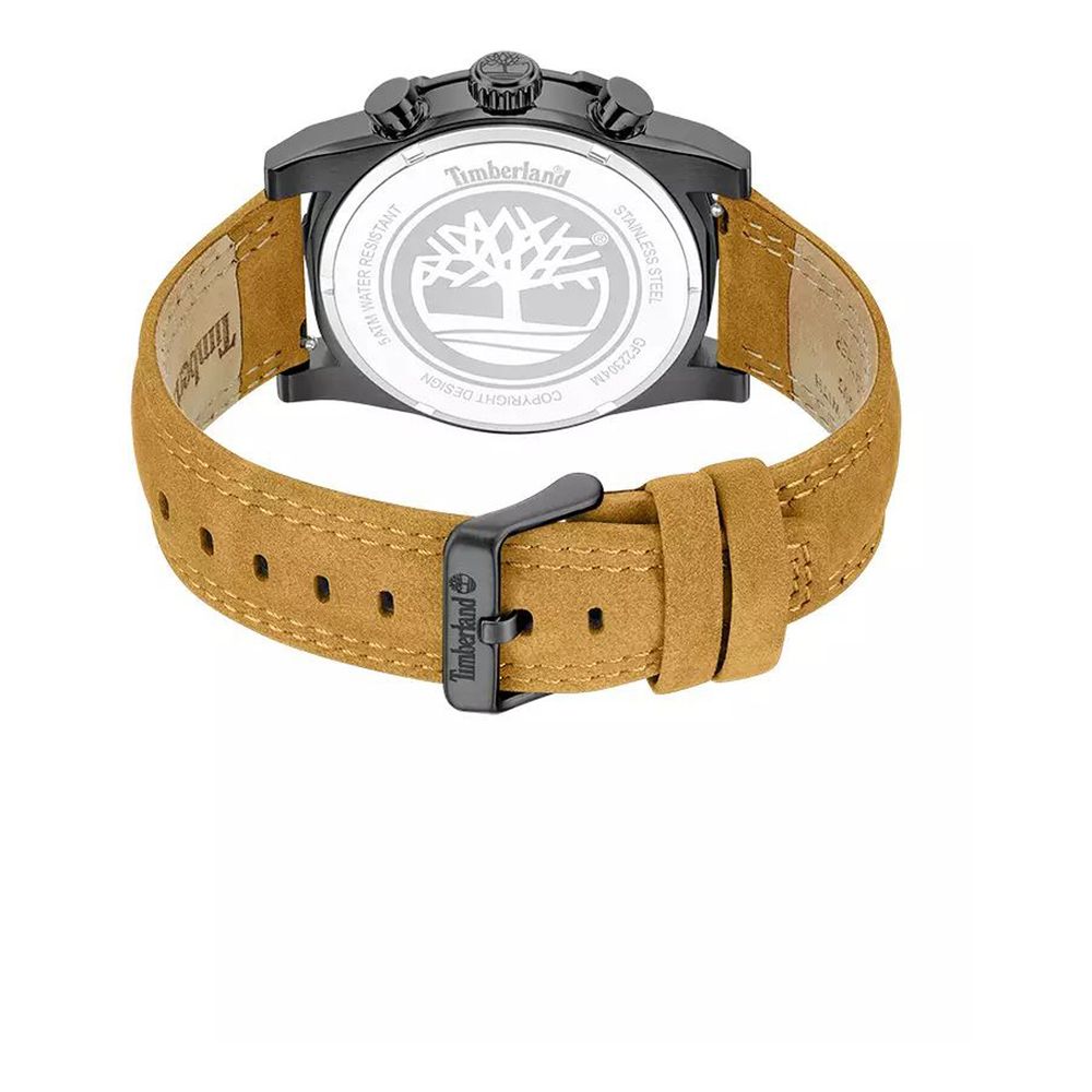 Timberland Men's Brown Leather Bracelet Watch with Blue Dial