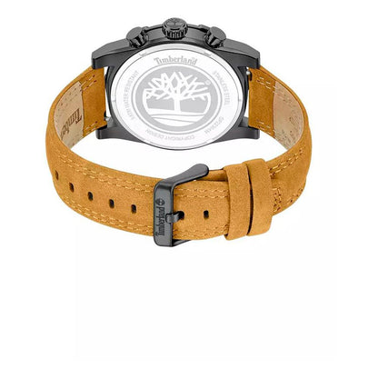 Timberland Men's Brown Leather Bracelet Watch with Blue Dial