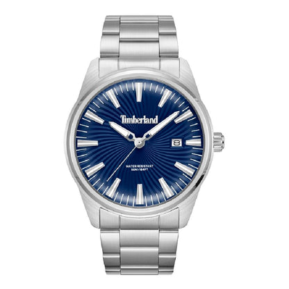Timberland Men's Gray Stainless Steel Dress Watch, Blue Dial