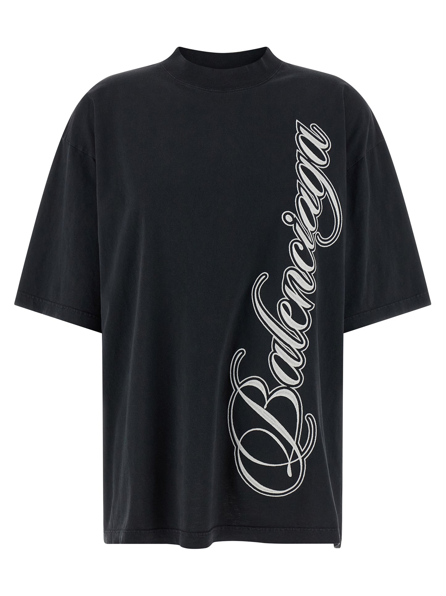 Balenciaga Washed Effect Dry Jersey T-Shirt - Black