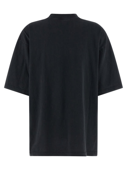 Balenciaga Washed Effect Dry Jersey T-Shirt - Black