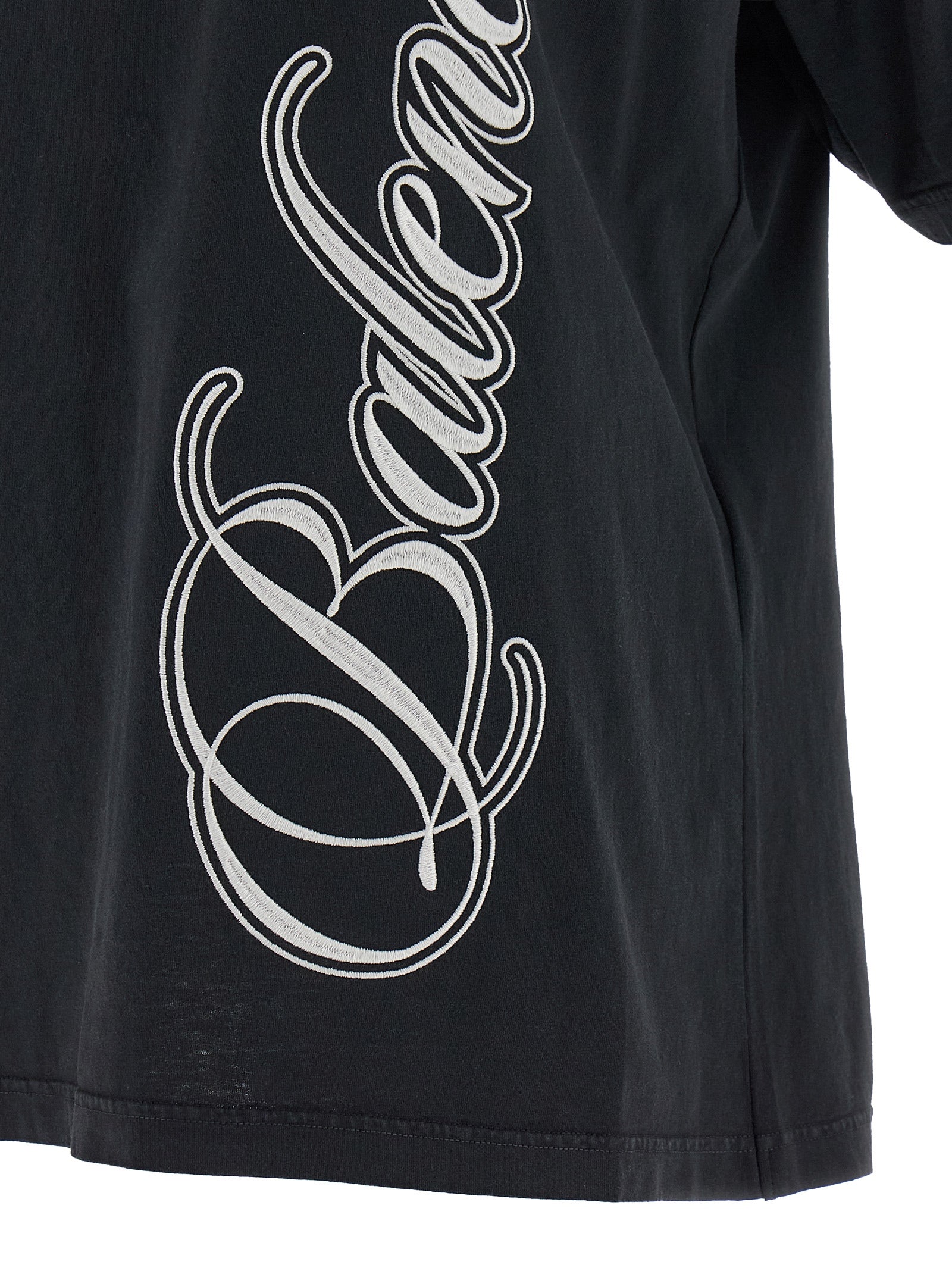 Balenciaga Washed Effect Dry Jersey T-Shirt - Black