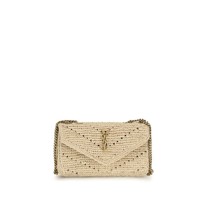 Saint Laurent LouLou Mini Shoulder Bag Beige Raffia 20x12x5