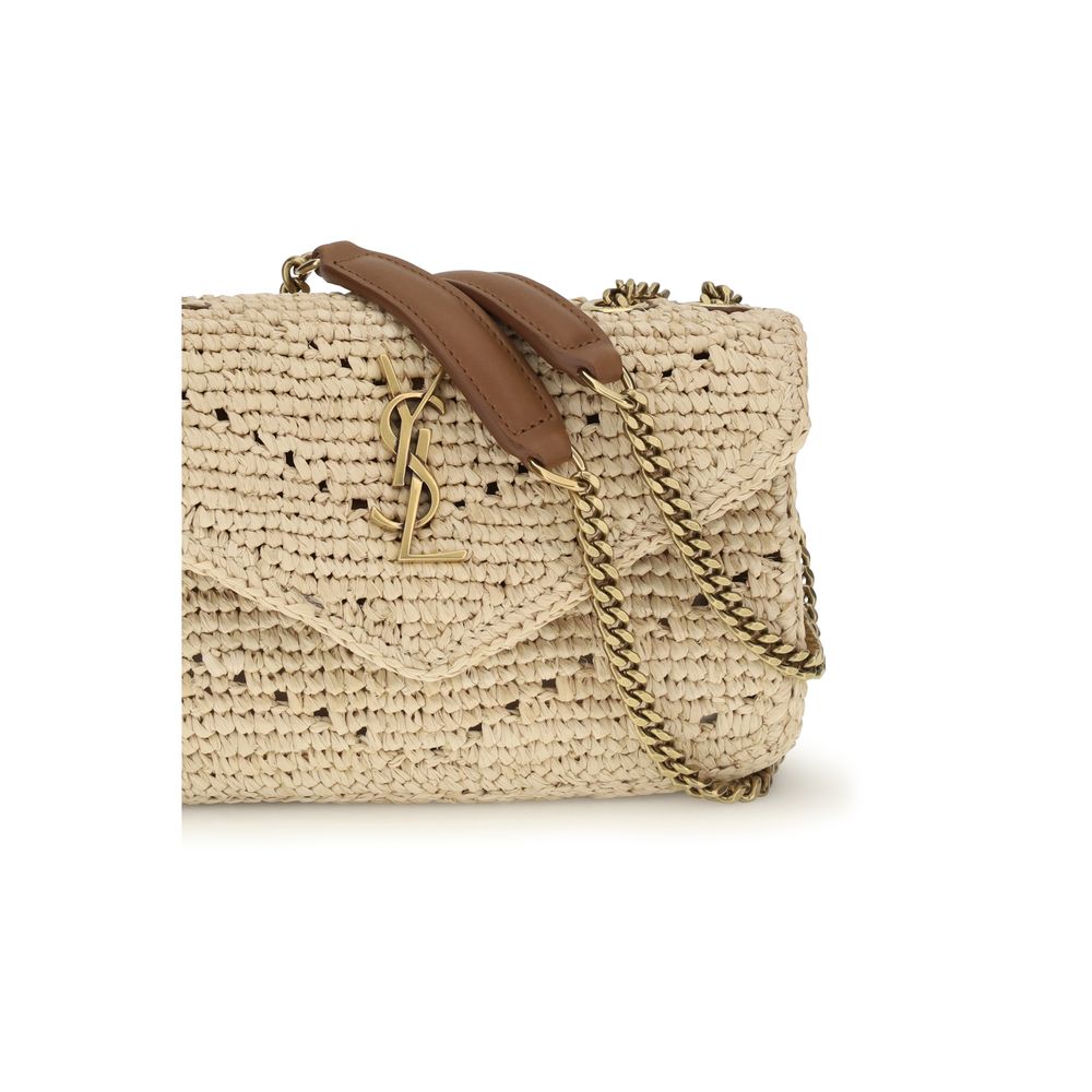 Saint Laurent LouLou Mini Shoulder Bag Beige Raffia 20x12x5