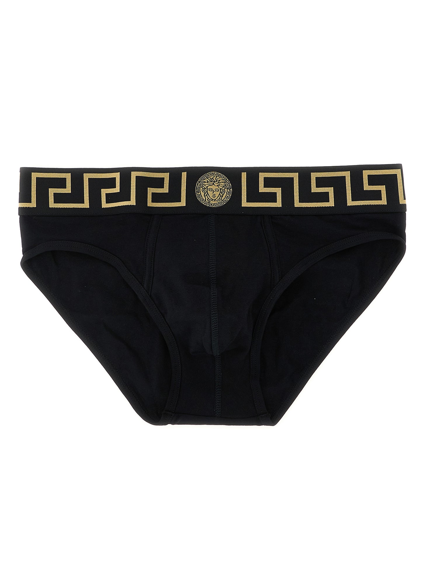 Versace Black Stretch Cotton Briefs Bi-Pack