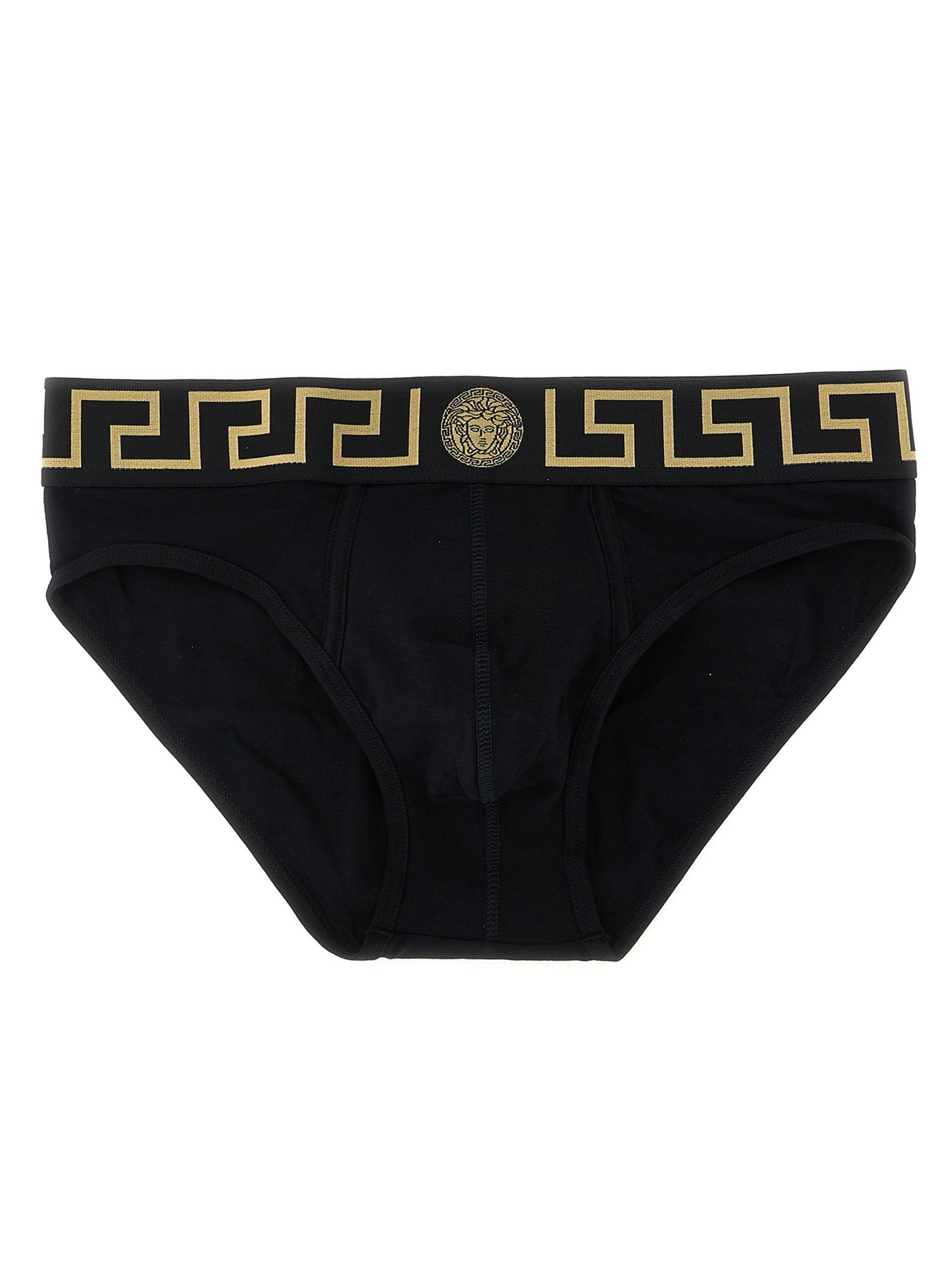 Versace Black Stretch Cotton Briefs Bi-Pack