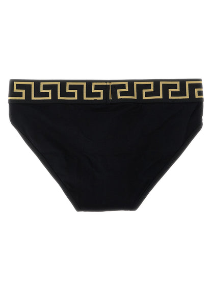 Versace Black Stretch Cotton Briefs Bi-Pack
