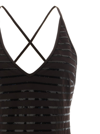 Brunello Cucinelli Brown Polyamide One-Piece Swimsuit