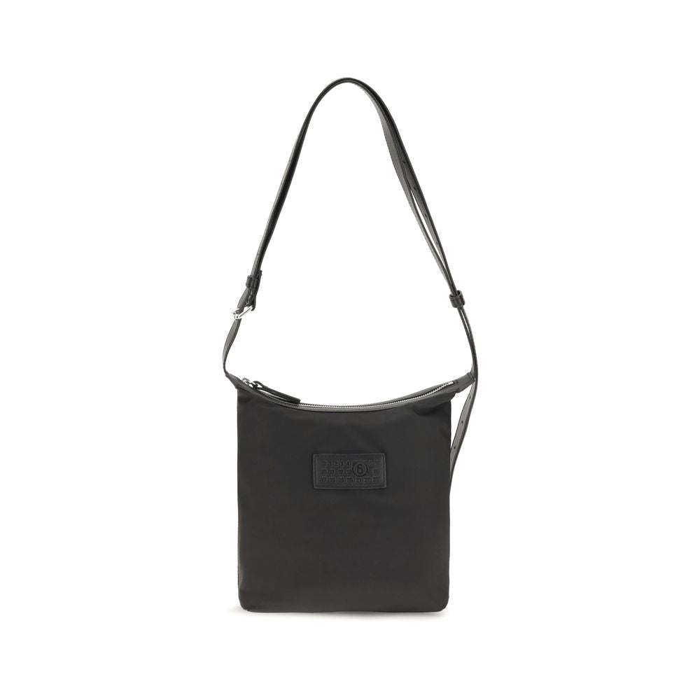 MM6 Numeric Vertical Shoulder Bag Black Nylon 18x20x4