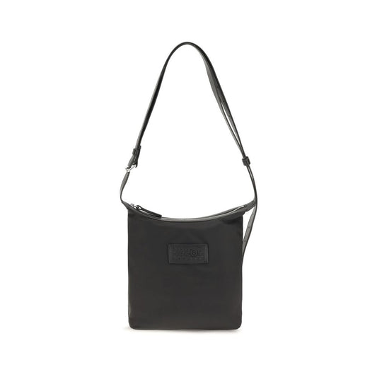 MM6 Numeric Vertical Shoulder Bag Black Nylon 18x20x4