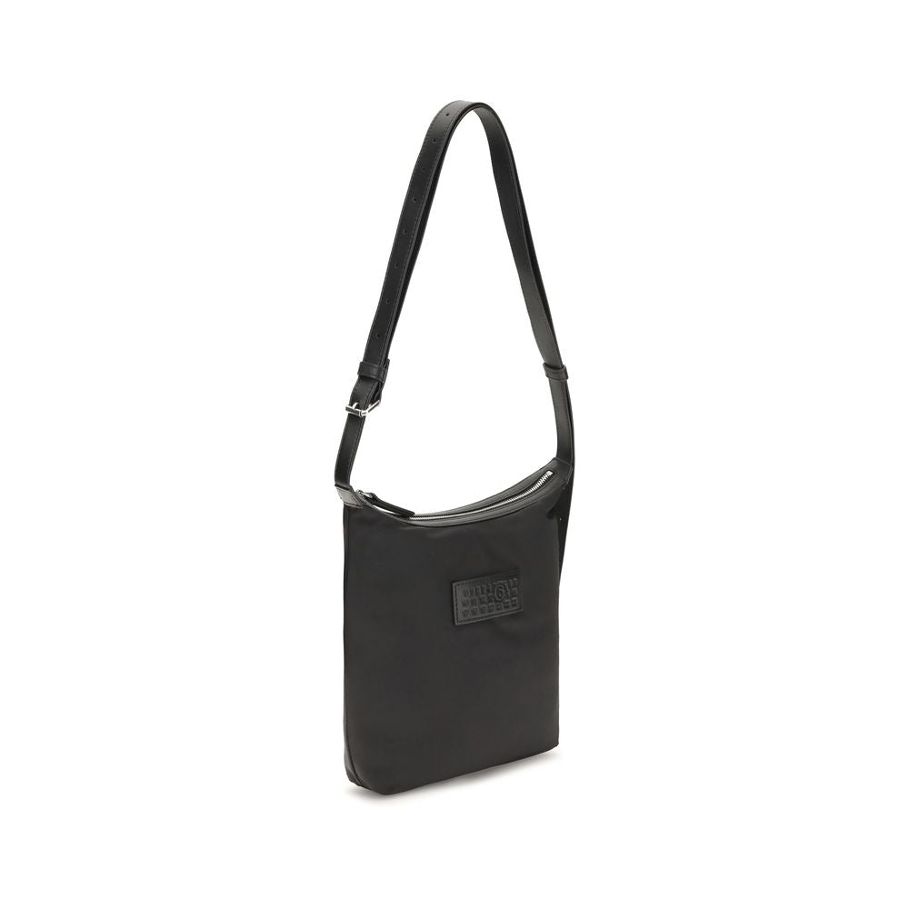 MM6 Numeric Vertical Shoulder Bag Black Nylon 18x20x4