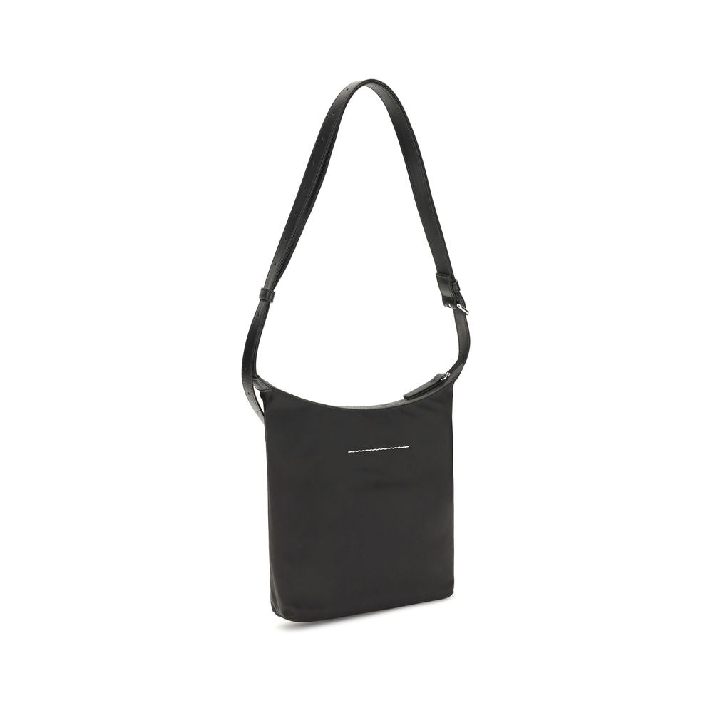 MM6 Numeric Vertical Shoulder Bag Black Nylon 18x20x4