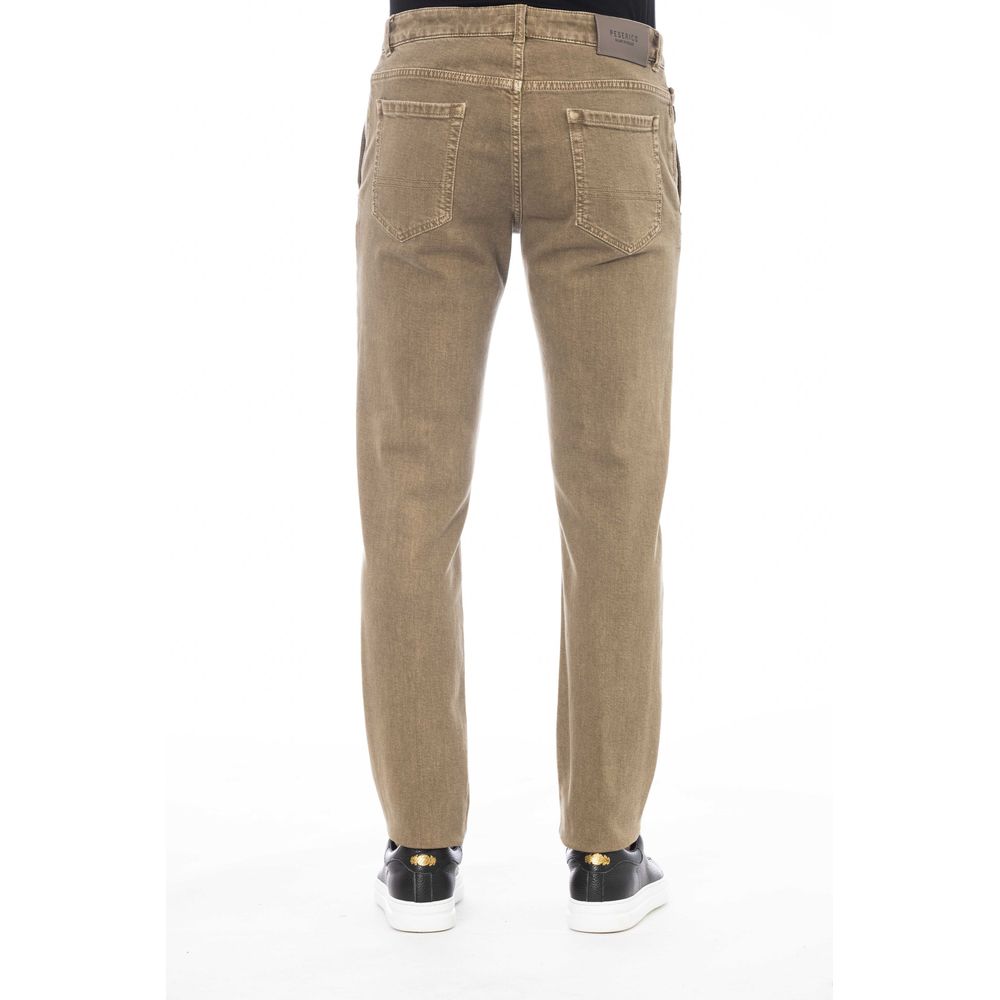 Peserico Green Cotton Men Pant IT48 | M