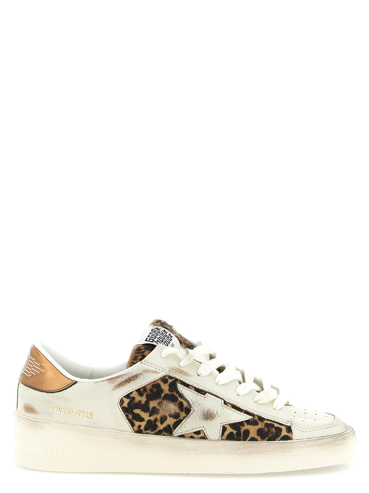 Golden Goose Leopard Accents Goatskin Low Top Sneakers