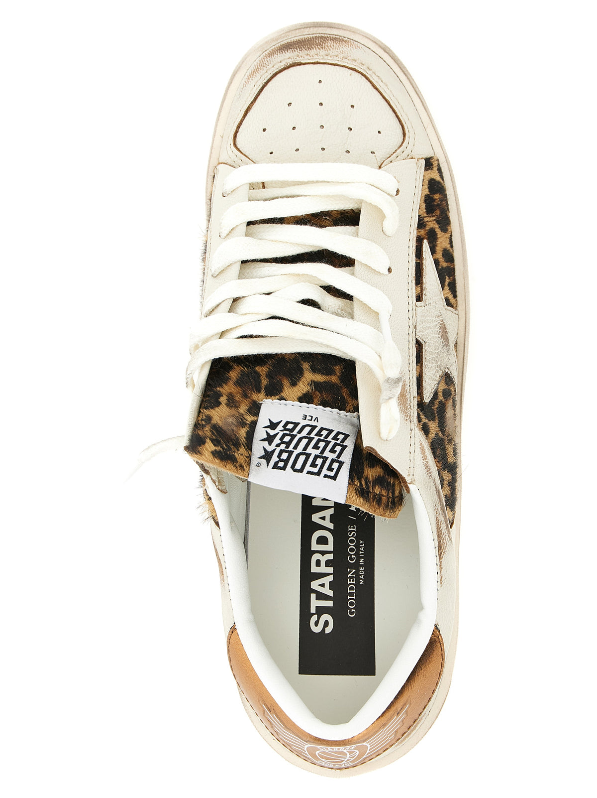 Golden Goose Leopard Accents Goatskin Low Top Sneakers
