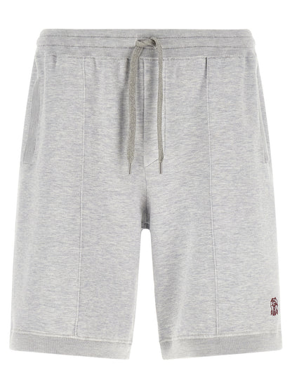 Brunello Cucinelli Gray Silk Bermuda Shorts