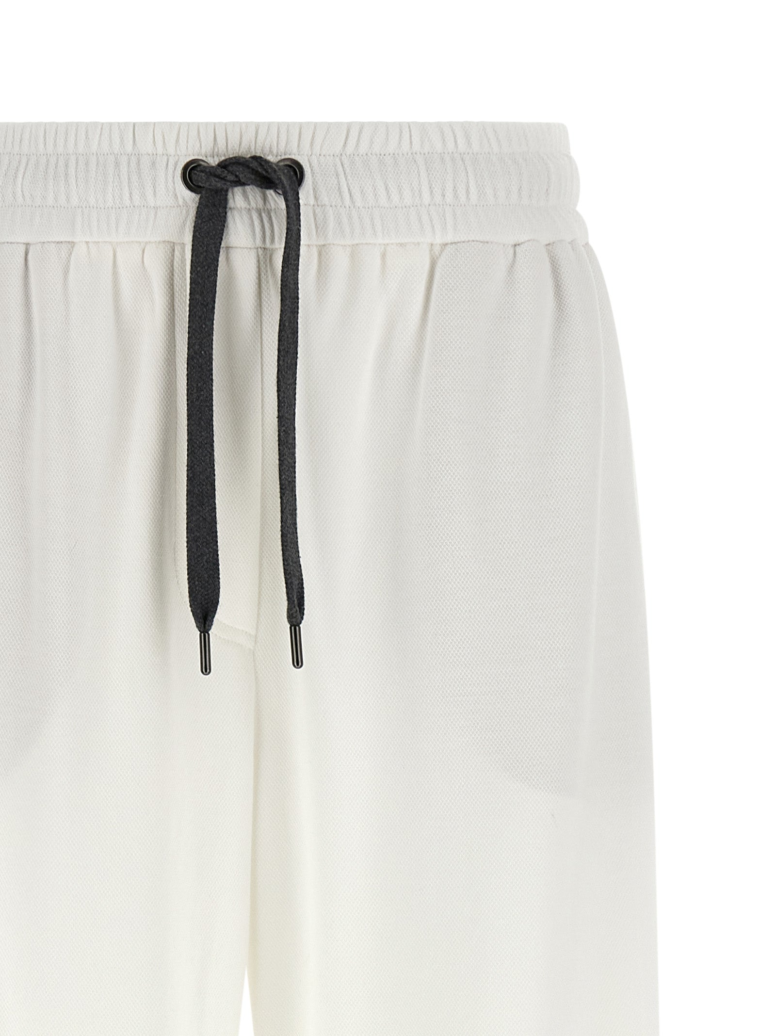 Brunello Cucinelli White Cotton Joggers