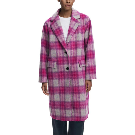 Desigual COAT_PINKCHECK 25WWEW15 Women's Coat Multicolor IT40|S