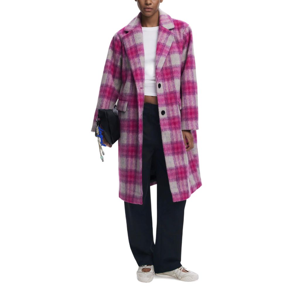 Desigual COAT_PINKCHECK 25WWEW15 Women's Coat Multicolor IT40|S
