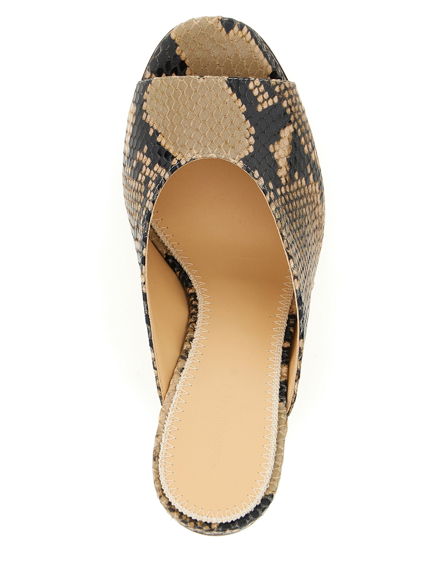 Magda Butrym Brown CLeather Python Print Wedge Sandals