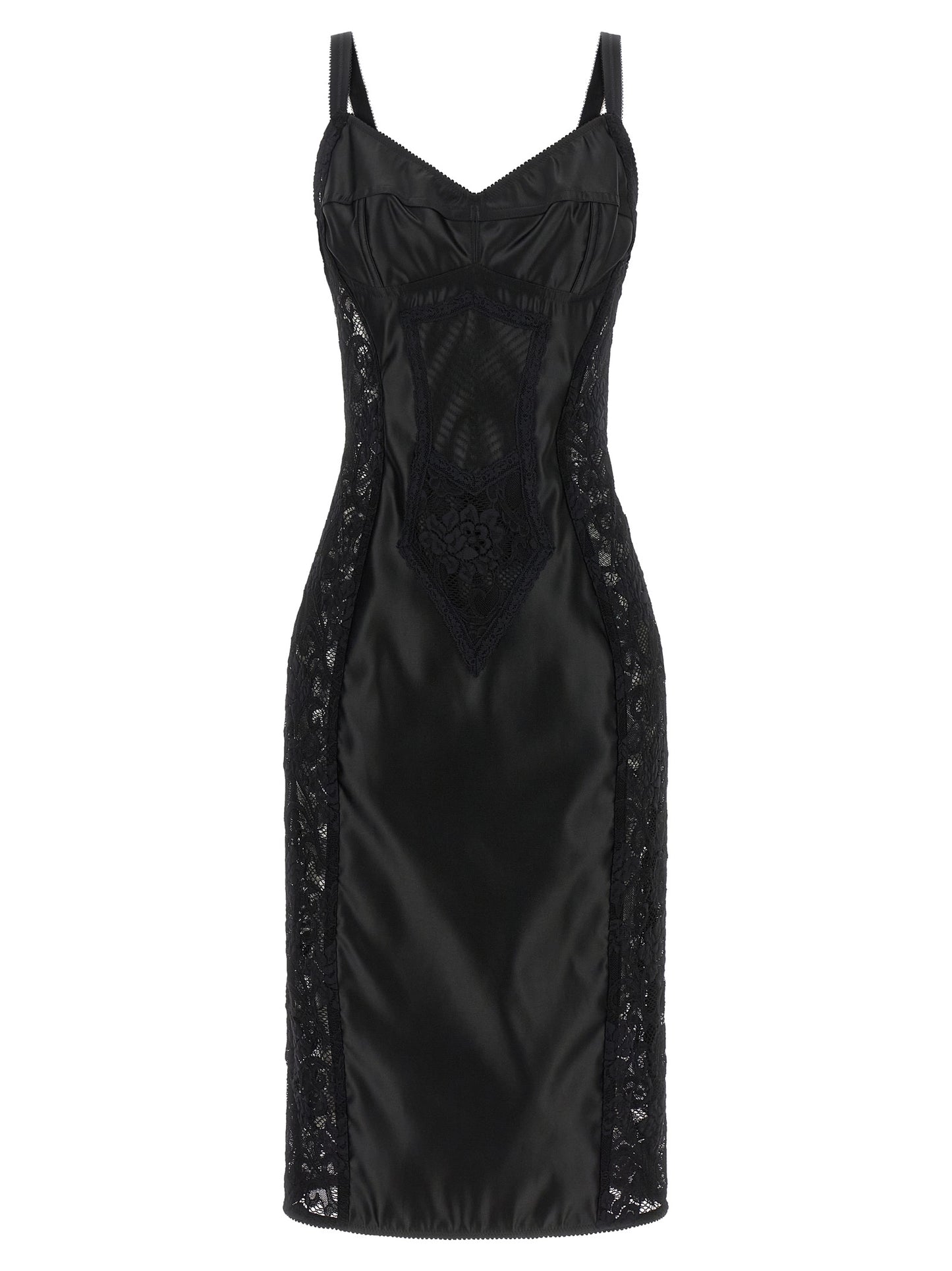 Dolce & Gabbana Black Polyamide Midi Dress