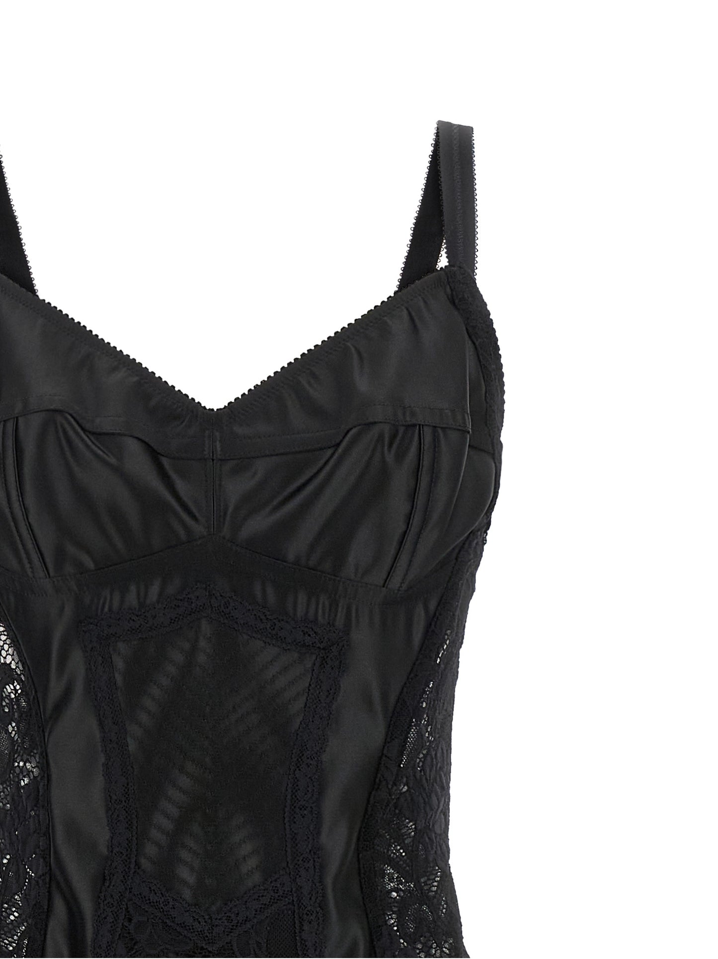Dolce & Gabbana Black Polyamide Midi Dress