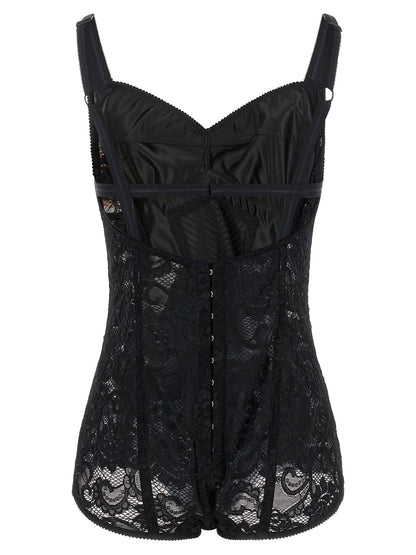 Dolce & Gabbana Black Polyamide Bodysuit IT42