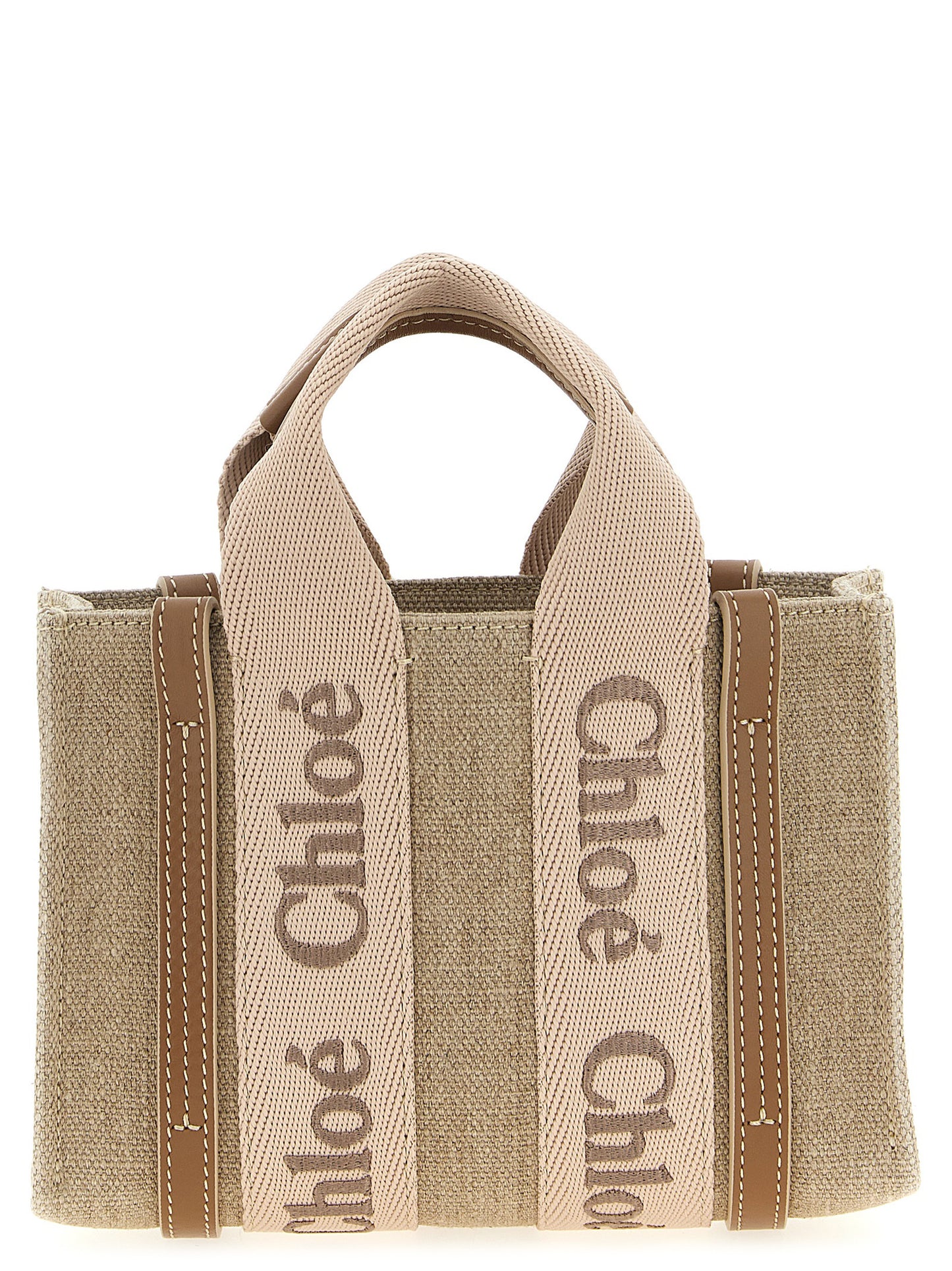Chloé Woody Mini Handbag in Multicolor Linen