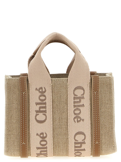 Chloé Woody Mini Handbag in Multicolor Linen