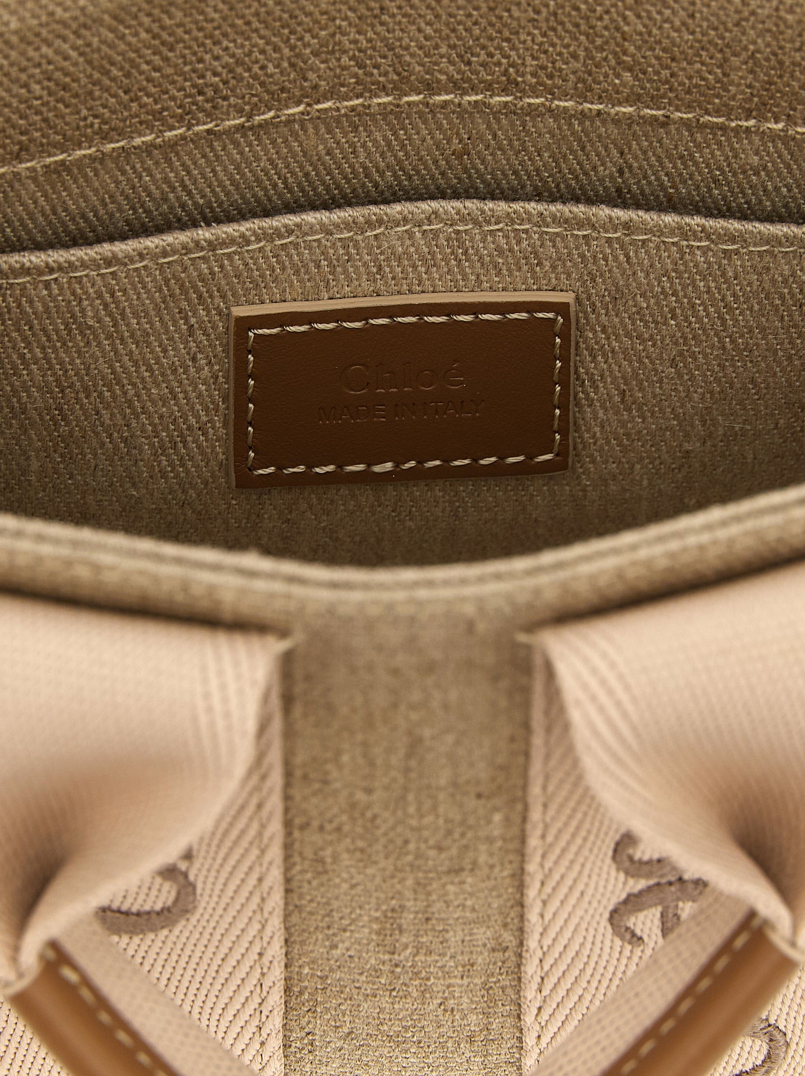 Chloé Woody Mini Handbag in Multicolor Linen