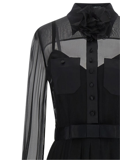 Dolce & Gabbana Black Silk Midi Dress