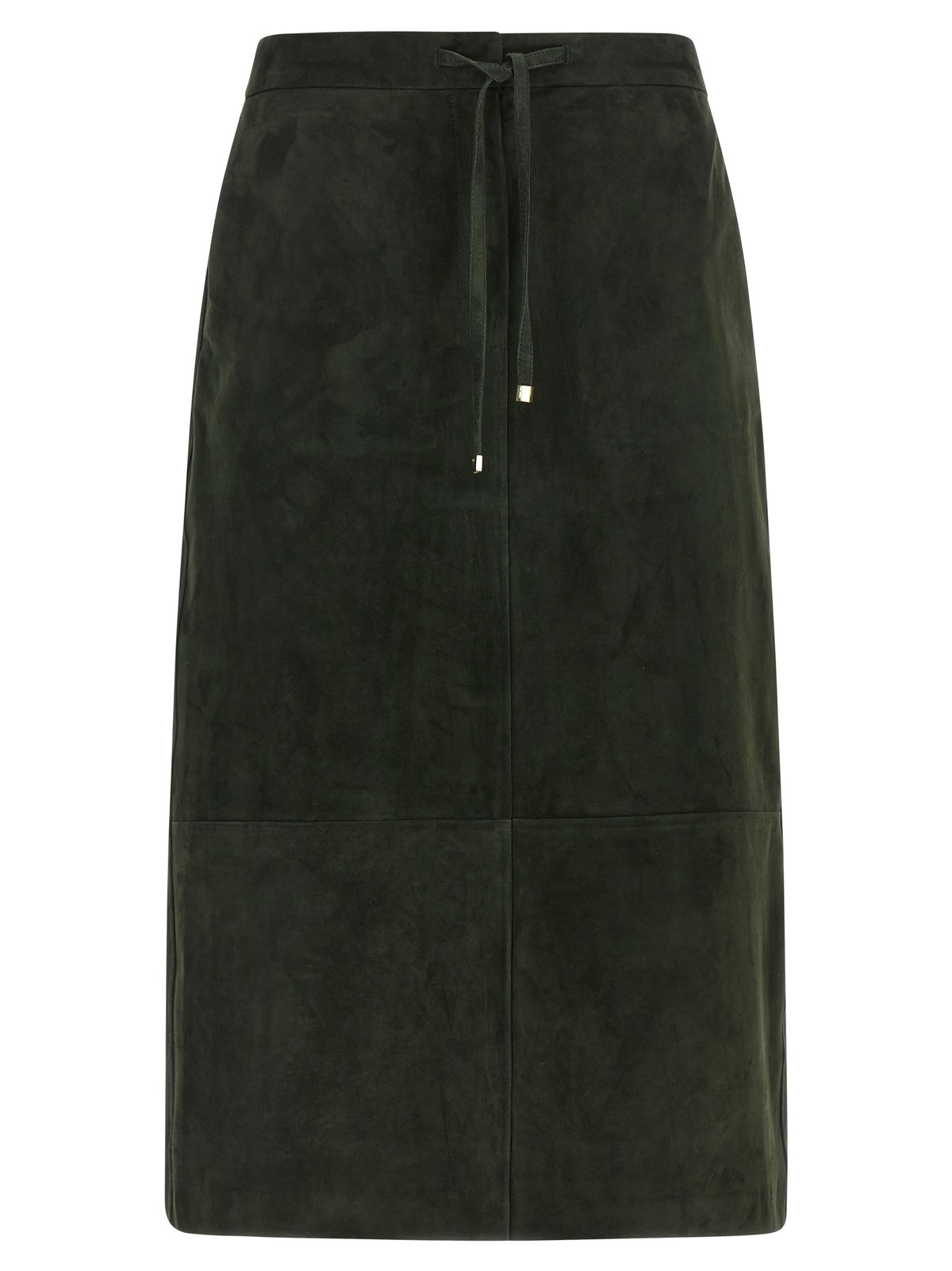 S Max Mara Bicolor Lamb Leather Midi Skirt