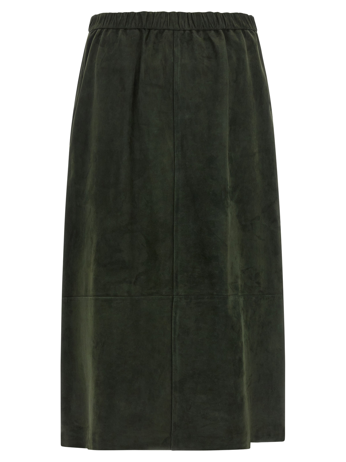 S Max Mara Bicolor Lamb Leather Midi Skirt