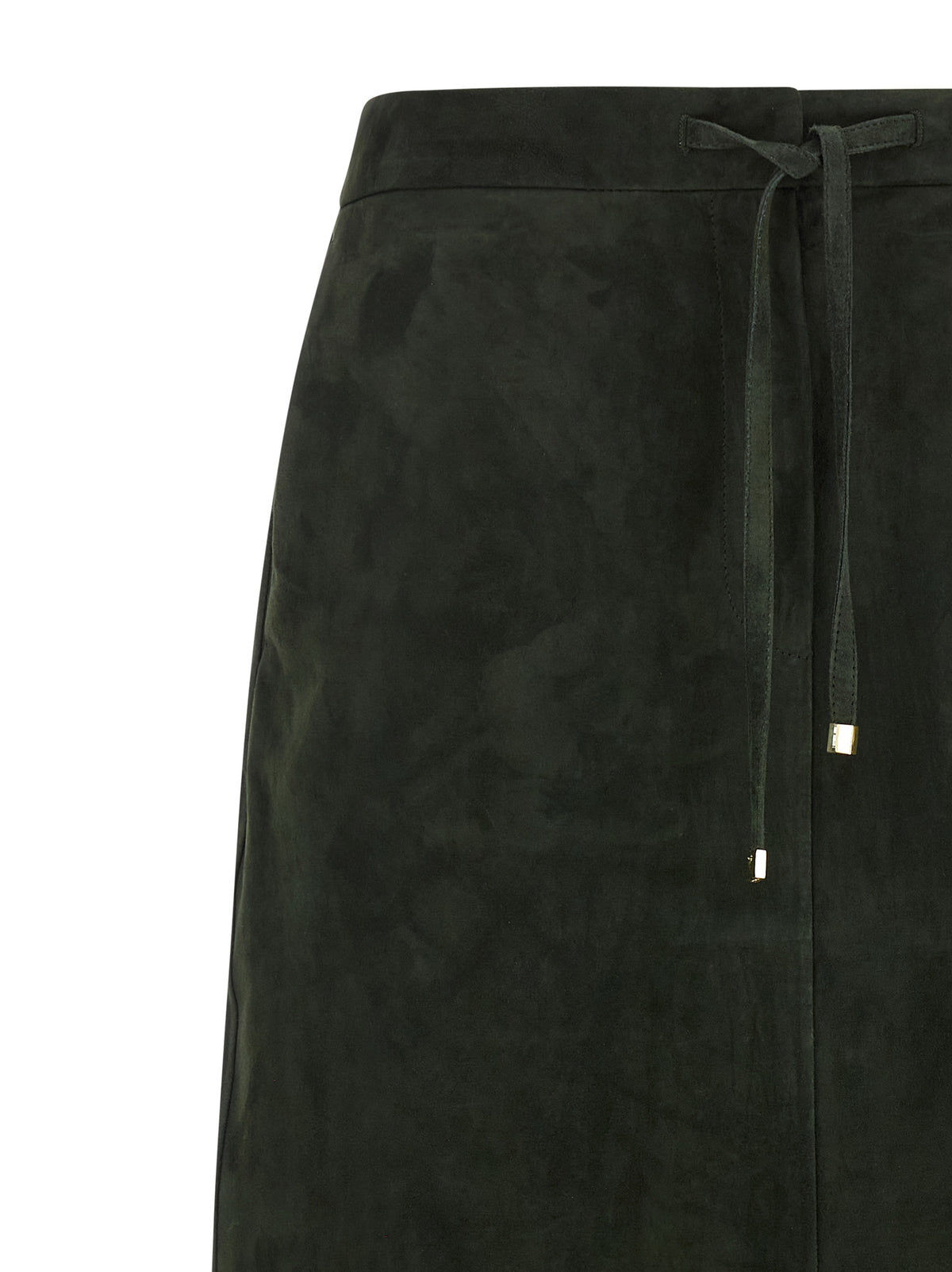 S Max Mara Bicolor Lamb Leather Midi Skirt
